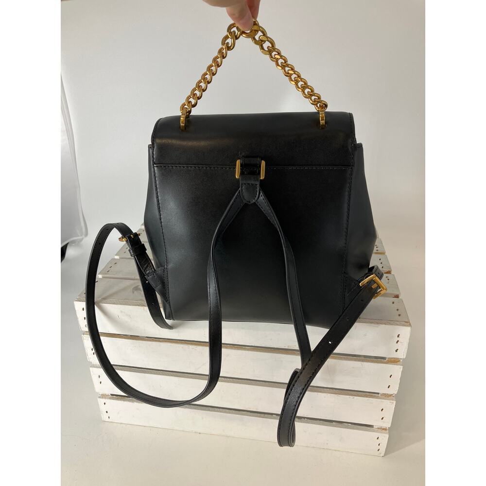 MICHAEL KORS, BLACK SMOOTH LEATHER LATCH CLOSURE BACKPACK` - Picture 4 of 16